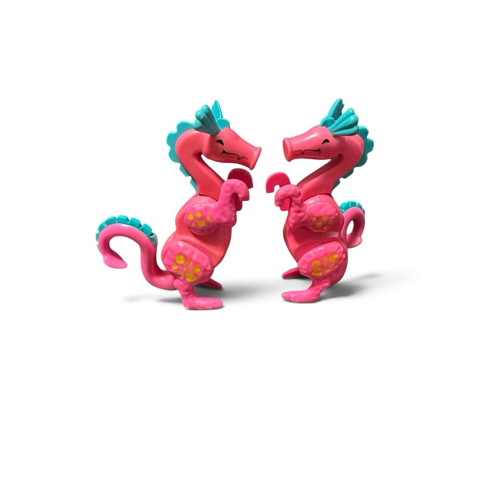 2 Vtg Fisher Price Little People Play Family Castle #993 Pink Dragon Figure